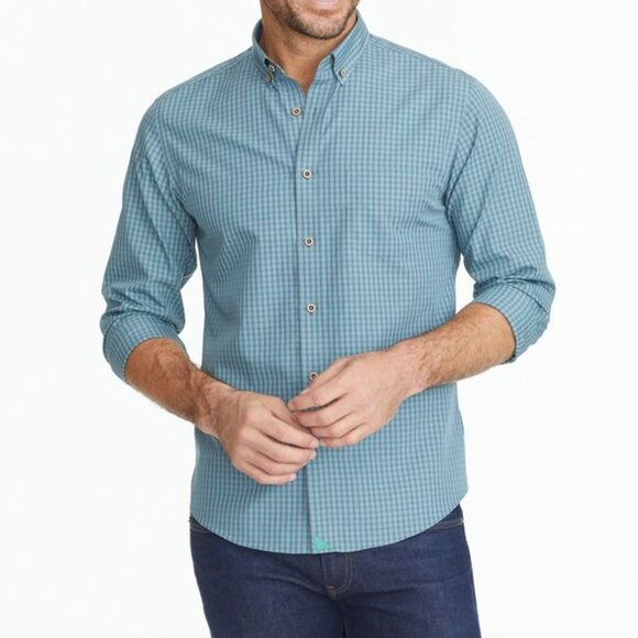 UNTUCKit Kabashi Wrinkle Free Shirt in Green Check Size Small - Picture 1 of 15